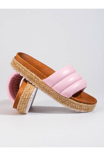 Dámské nazpuváky espadrilky na hrubé podrážce Vinceza růžové 2