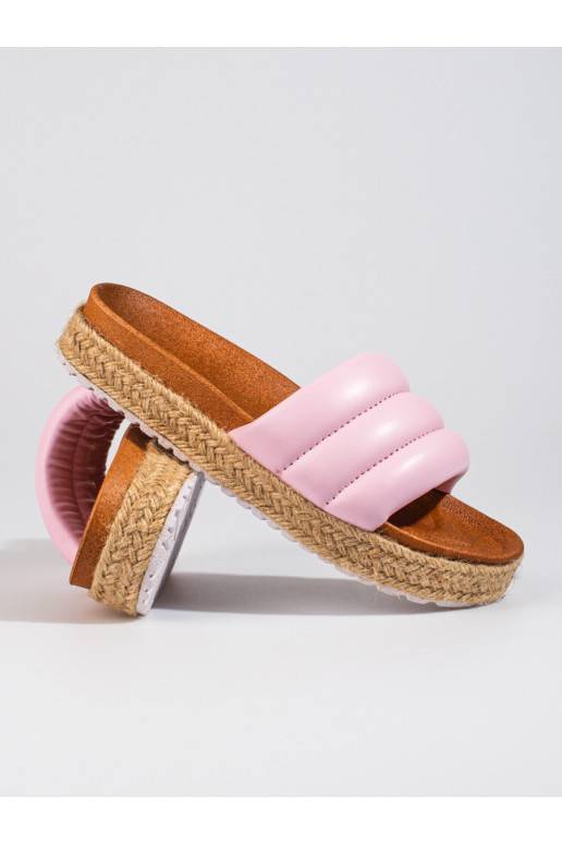 Dámské nazpuváky espadrilky na hrubé podrážce Vinceza růžové