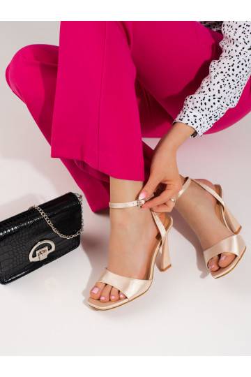 Dámské sandály na vysokém podpatku Potocki zlato-béžové