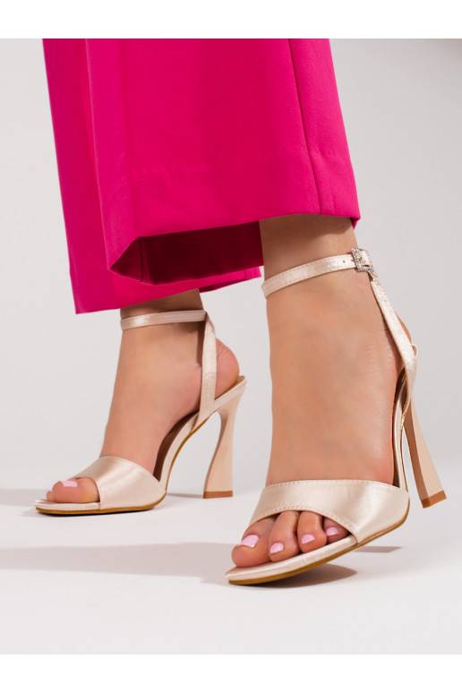 Dámské sandály na vysokém podpatku Potocki zlato-béžové