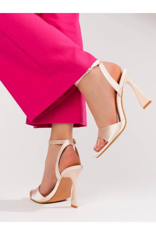 Dámské sandály na vysokém podpatku Potocki zlato-béžové
