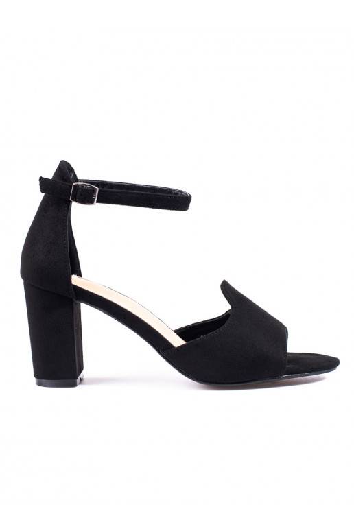 Dámské černé sandály na sloupku W. Potocki