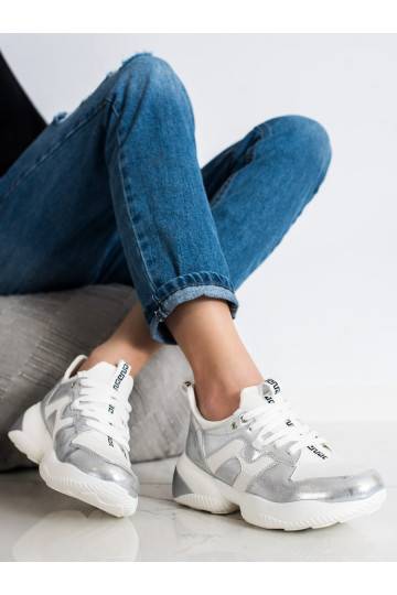 BÍLO-STŘÍBRNÉ SNEAKERSY 2
