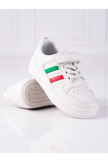 Dětské sneakersy Shelovet bílé s pásky