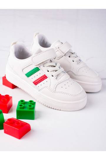 Dětské sneakersy Shelovet bílé s pásky 2