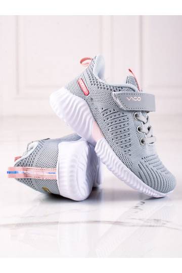 Sneakersy dětské dírkované světlo šedé