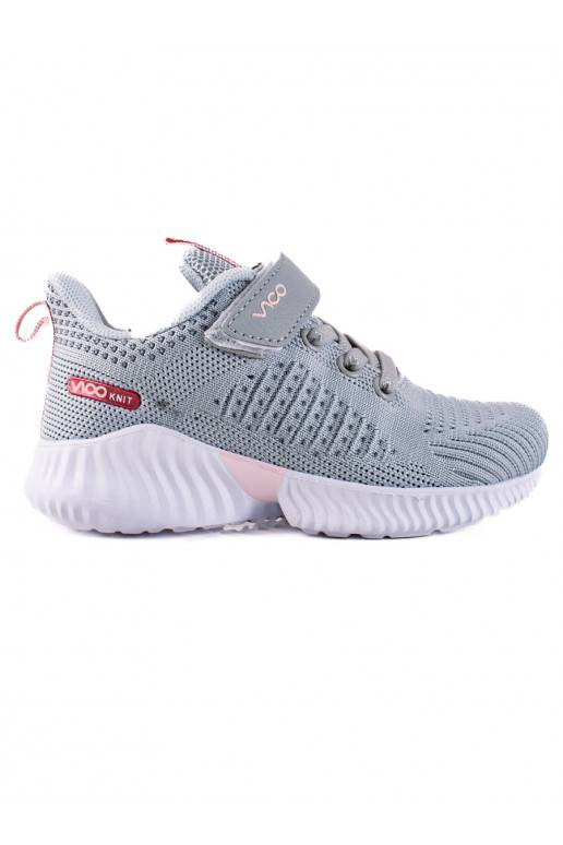 Sneakersy dětské dírkované světlo šedé