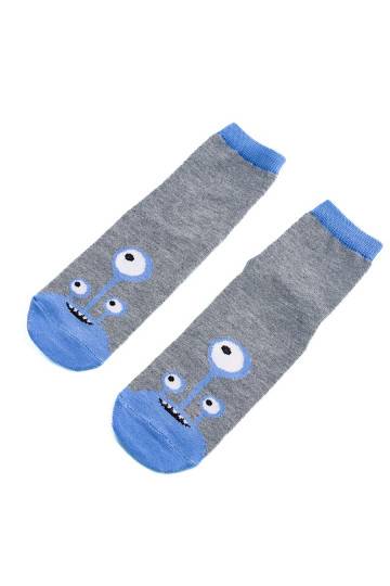 Dětské protiskluzové ponožky Shelovet, šedo modré mimozemšťan