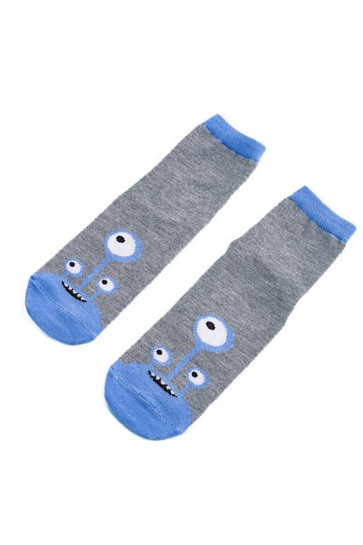 Dětské protiskluzové ponožky Shelovet, šedo modré mimozemšťan