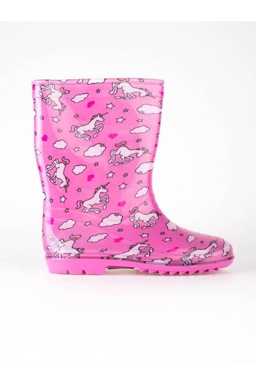 Dívčí vysoké holínky se vzorem Shelovet růžové