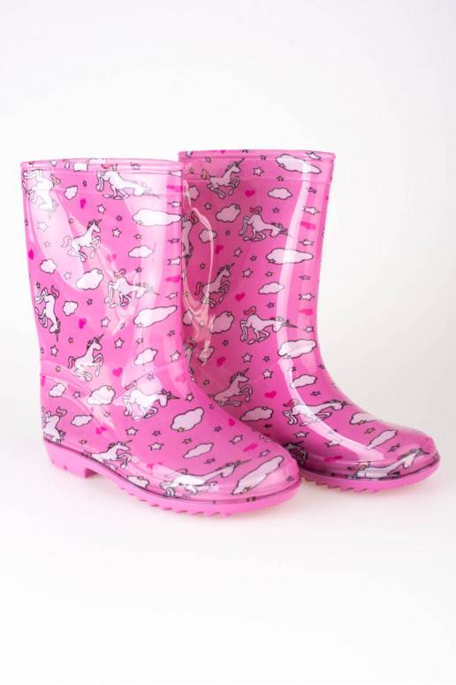 Dívčí vysoké holínky se vzorem Shelovet růžové