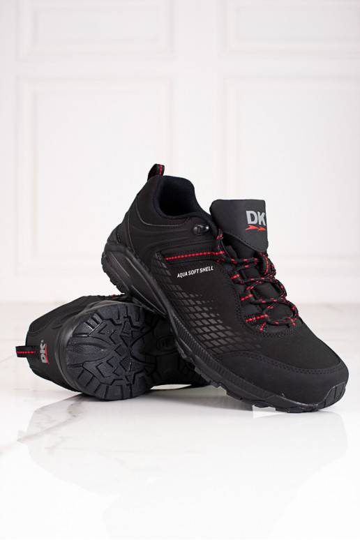 Pánské trekové boty na silné podrážce DK černo-červené