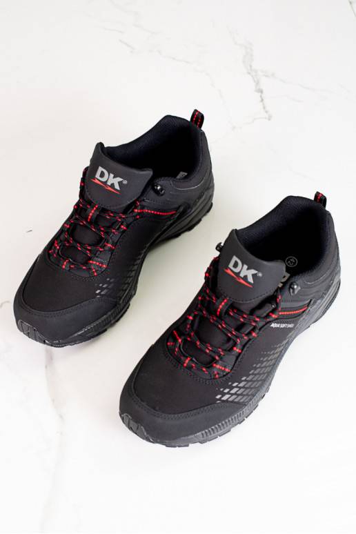 Pánské trekové boty na silné podrážce DK černo-červené