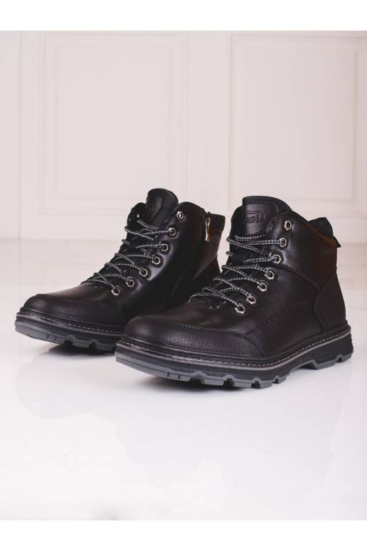 Černé pánské šněrovací kotníkové boty Shelovet