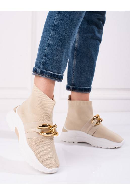 Sneakersy dámské Shelovet s ponožkovým svrškem béžové 