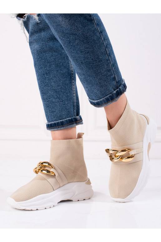 Sneakersy dámské Shelovet s ponožkovým svrškem béžové 