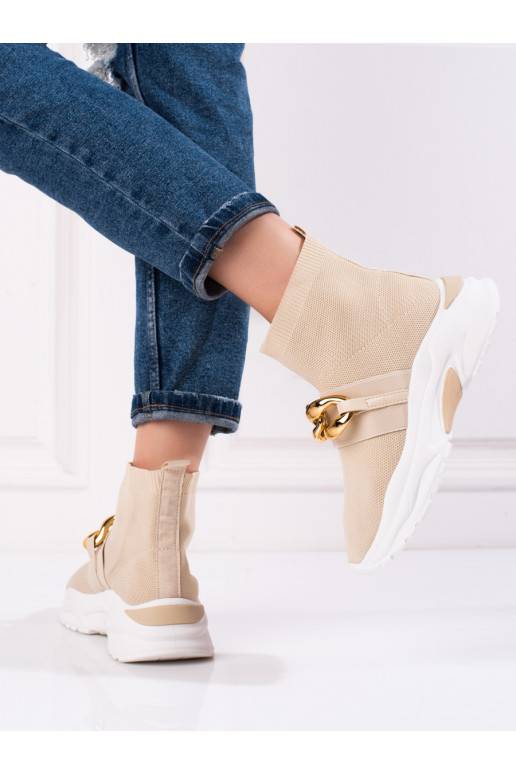 Sneakersy dámské Shelovet s ponožkovým svrškem béžové 