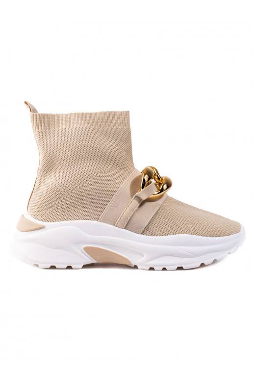 Sneakersy dámské Shelovet s ponožkovým svrškem béžové 