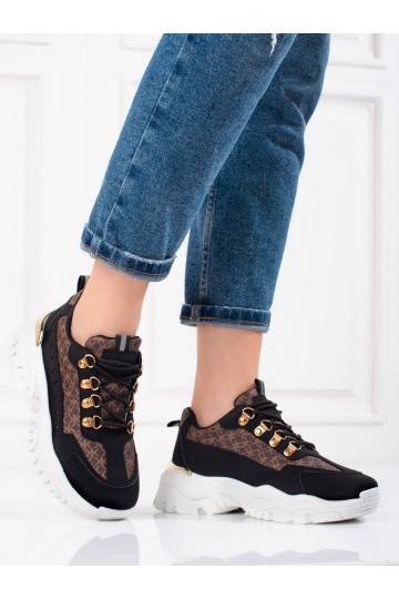 Sneakersy dámské Shelovet černé se vzorem