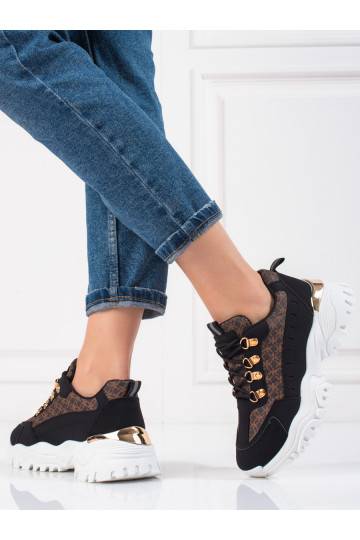 Sneakersy dámské Shelovet černé se vzorem 2