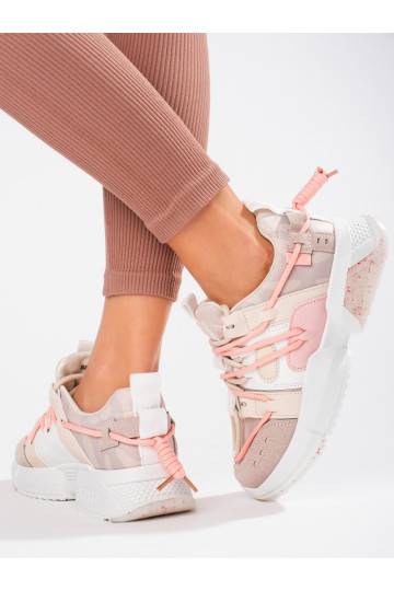 Dámské růžové sneakersy Shelovet se zatahovaním 2