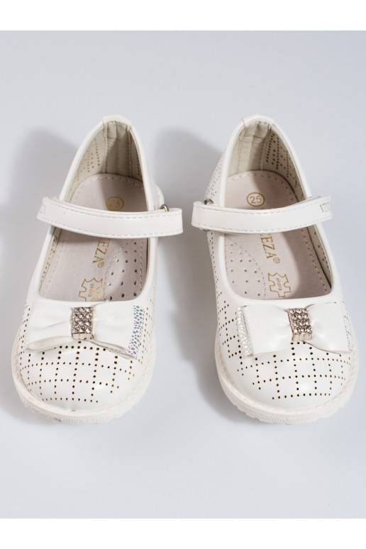 Dívčí děrované baleríny Vinceza bilé