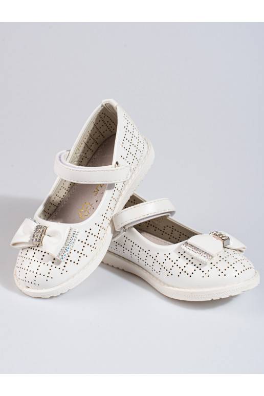 Dívčí děrované baleríny Vinceza bilé