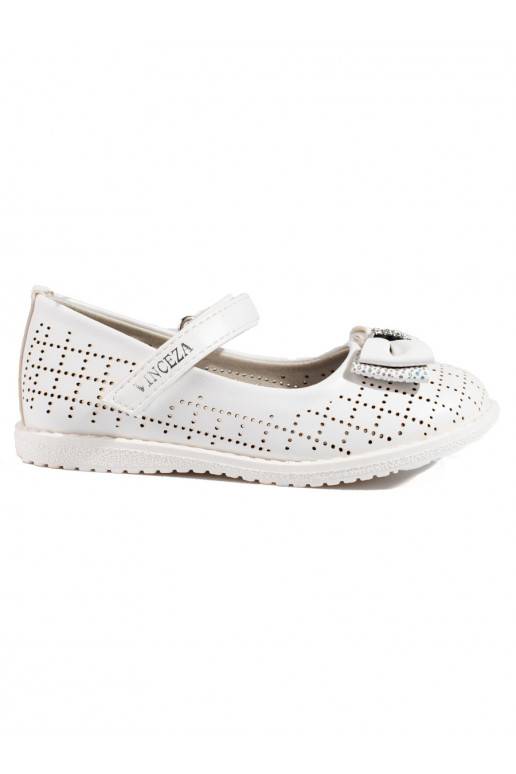 Dívčí děrované baleríny Vinceza bilé