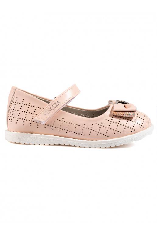 Dívčí děrované baleríny Vinceza pudrové