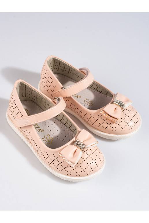 Dívčí děrované baleríny Vinceza pudrové