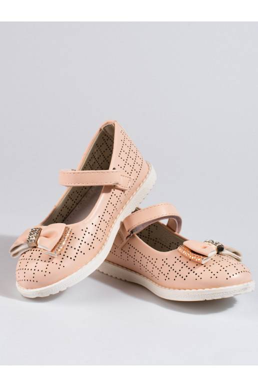 Dívčí děrované baleríny Vinceza pudrové