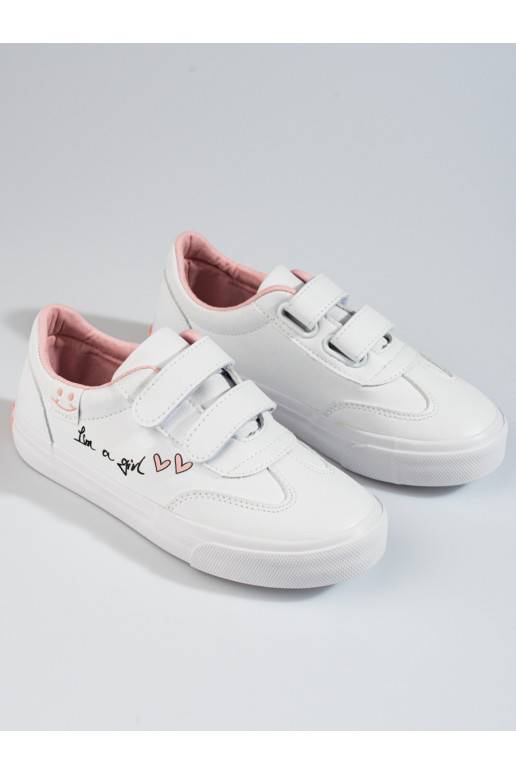 Sportovní boty na suchý zip pro dívky Potocki bílé