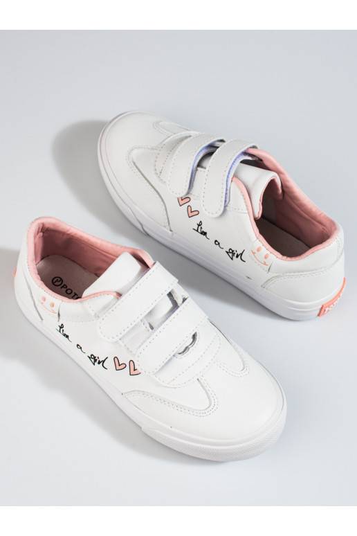 Sportovní boty na suchý zip pro dívky Potocki bílé