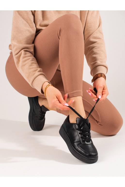 Černé sportovní boty Shelovet s hrubou podrážkou