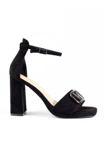 Dámské černé sandály na vysokém hrubém podpatku Vinceza 2