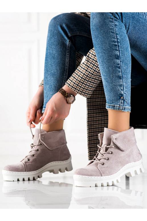 Světle fialové Dámské kozačky S.Barski Světle fialové Dámské kozačky S.Barski