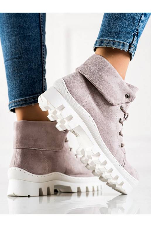 Světle fialové Dámské kozačky S.Barski Světle fialové Dámské kozačky S.Barski