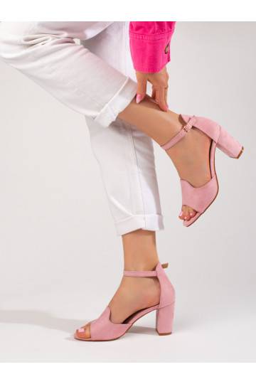 Dámské růžové sandály na sloupku W. Potocki 2