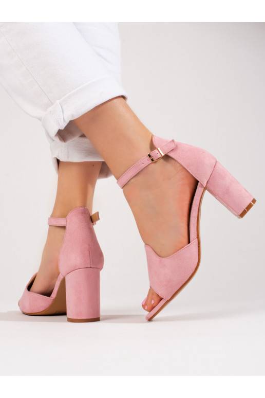 Dámské růžové sandály na sloupku W. Potocki
