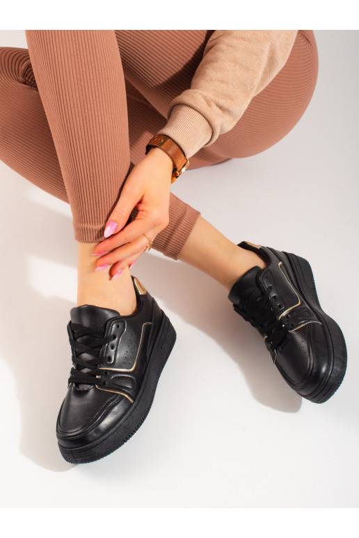 Černé dámské sneakersy na platformě Shelovet