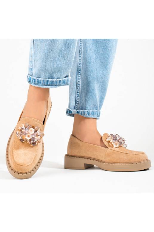 Dámské béžové semišové mokasíny Potocki