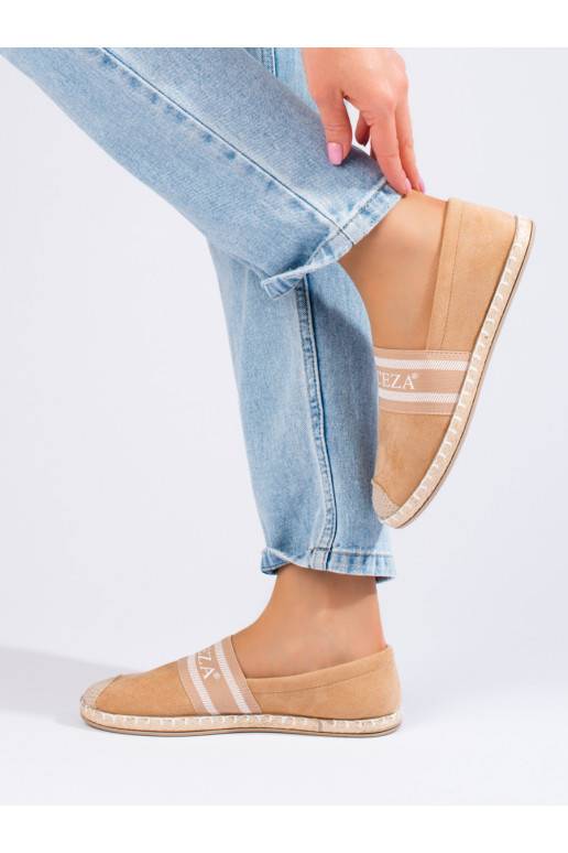 Semišové espadrilky dámské béžové Vinceza