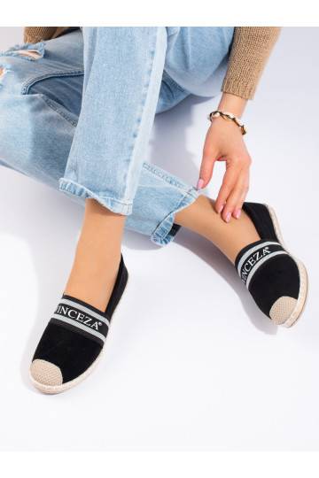 Semišové espadrilky dámské černé Vinceza 2