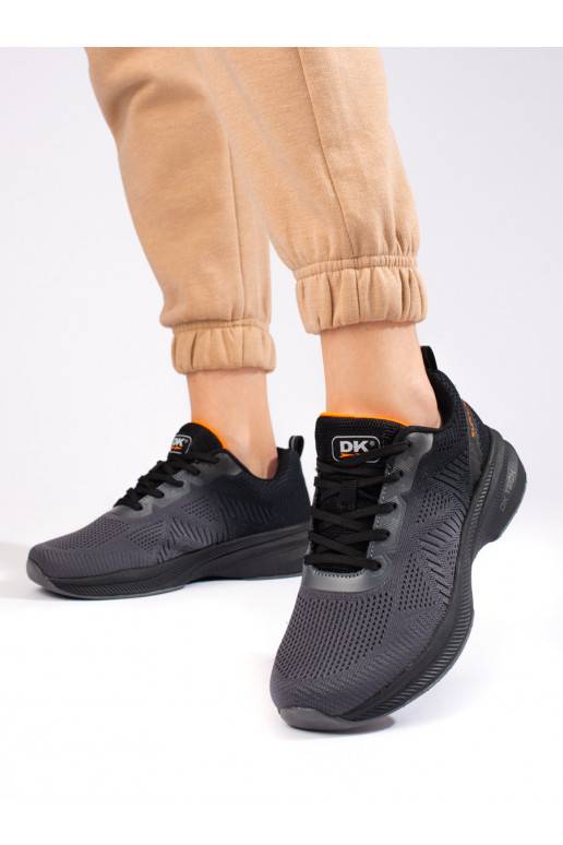 Sportovní dámské černo-šedé textilní boty DK
