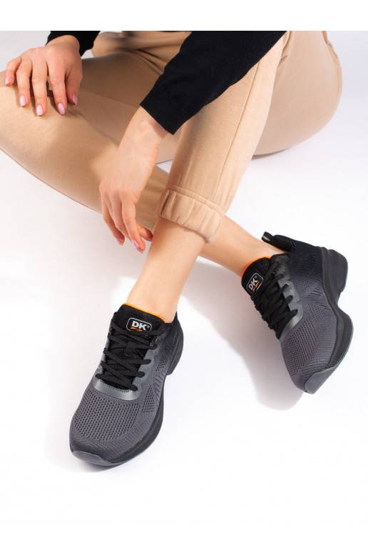 Sportovní dámské černo-šedé textilní boty DK