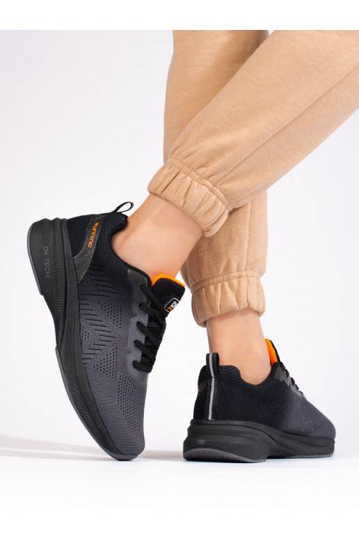 Sportovní dámské černo-šedé textilní boty DK