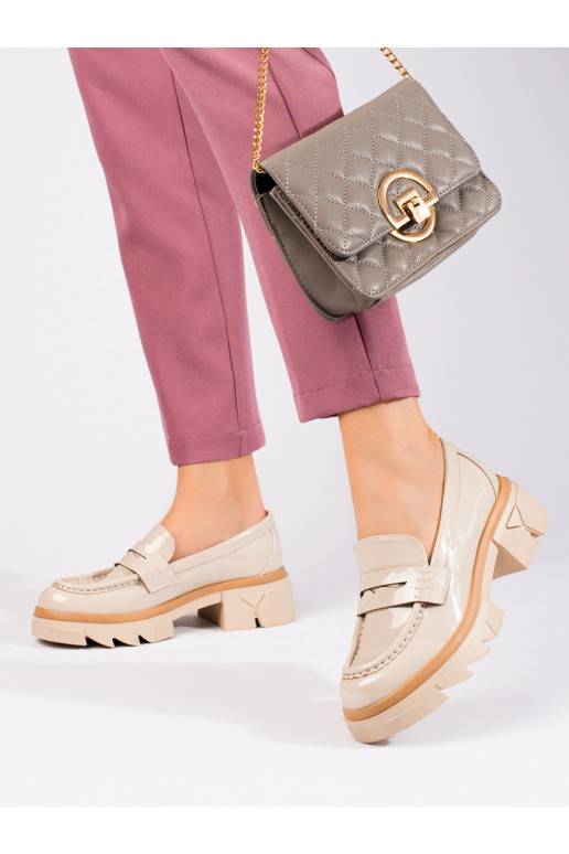 Béžové klasické mokasíny na platformě Shelovet