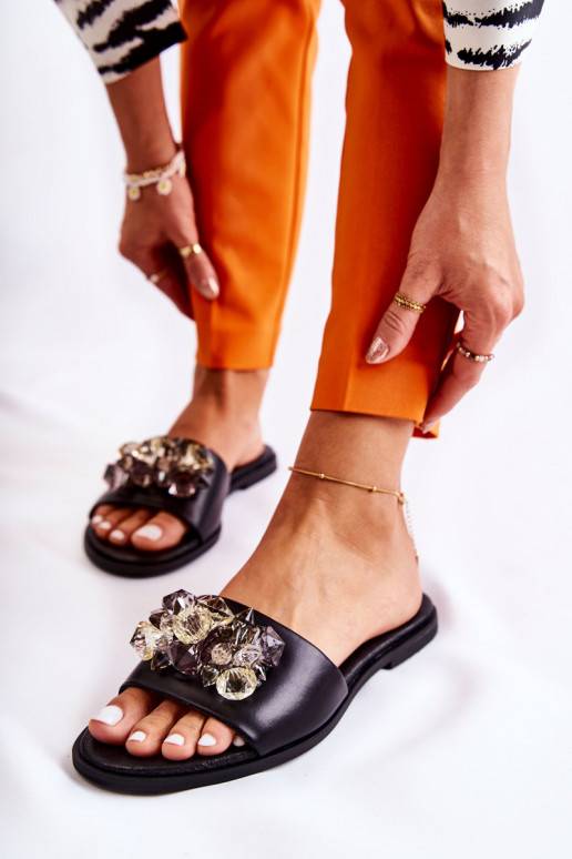 Juodos spalvos šlepetės Nicole su... Juodos spalvos šlepetės Nicole su...