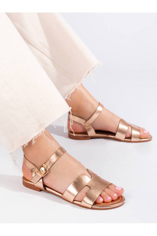 Zlaté ploché sandály Shelovet