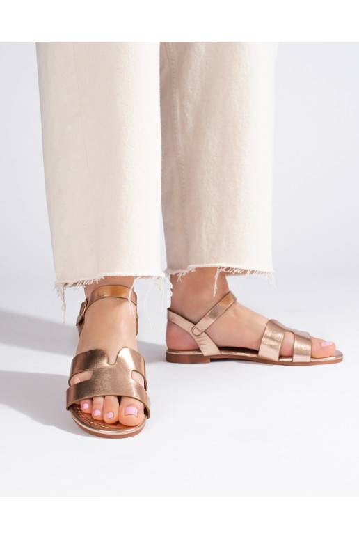 Zlaté ploché sandály Shelovet